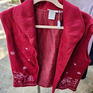Red Fleece Christmas Vest